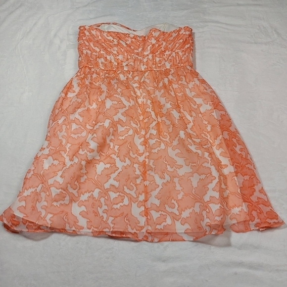 Shoshanna Coral Pink Strapless Silk Formal Evening Prom Dress Size 4 - Picture 2 of 8